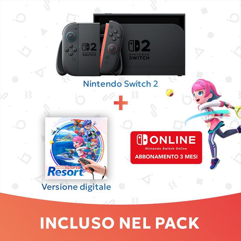 Immagine del prodotto NINTENDO - SWITCH 2 + NINTENDO SWITCH SPORTS RESORT-Nero