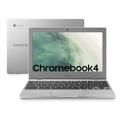 SAMSUNG - Chromebook 4 11.6” - Celeron N4000, HD 64GB-Platinum Titan