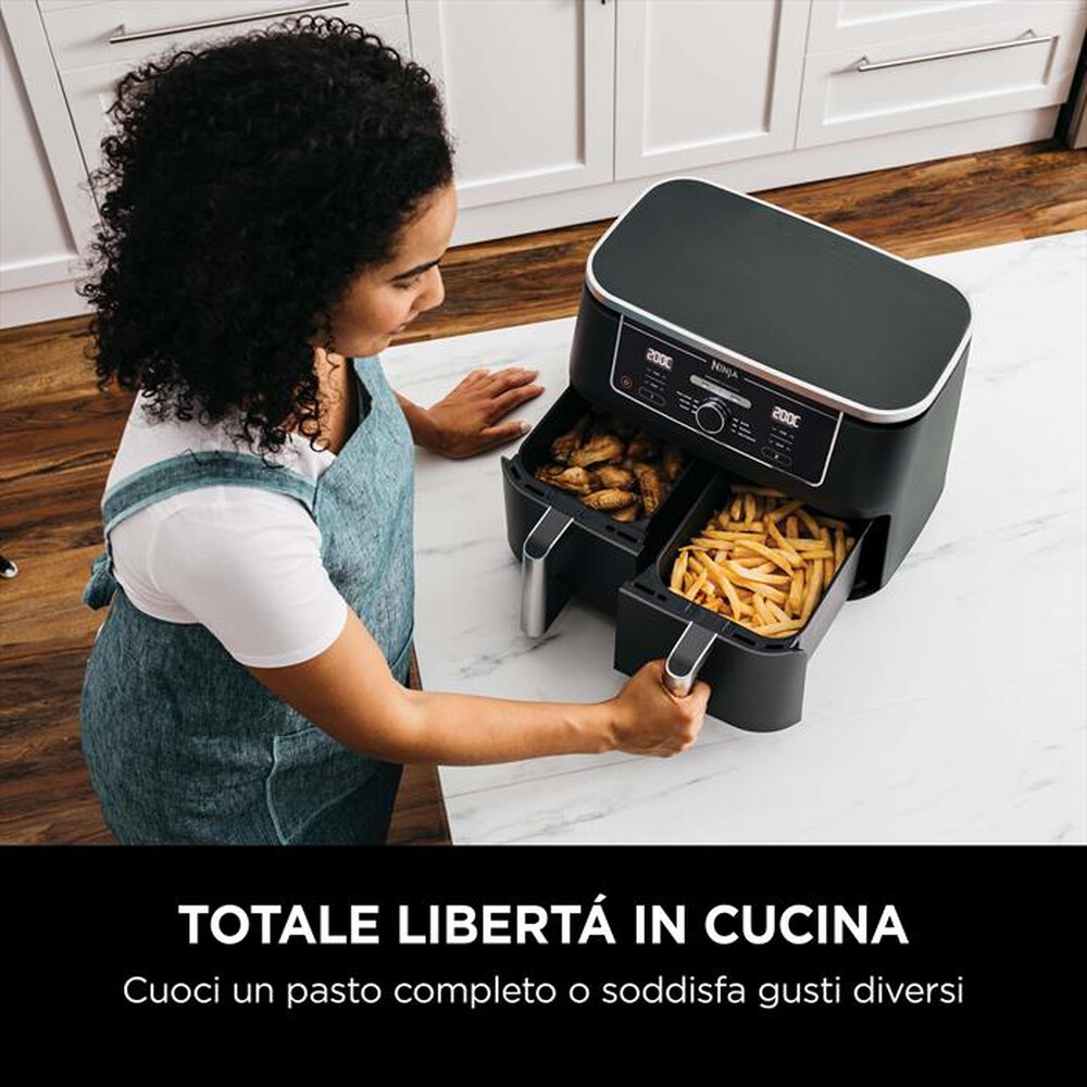 "NINJA - Friggitrice ad aria DOPPIA MAX 9,5 L AF400EU-nero"