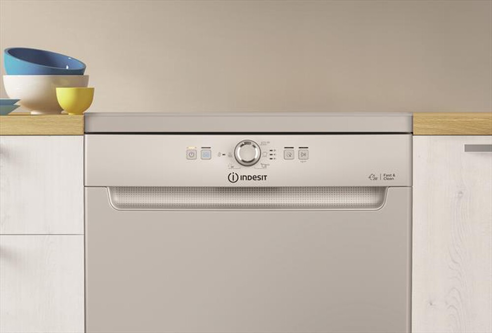 "INDESIT - Lavastoviglie DFE 1B19 S Classe F 14 coperti-Silver"
