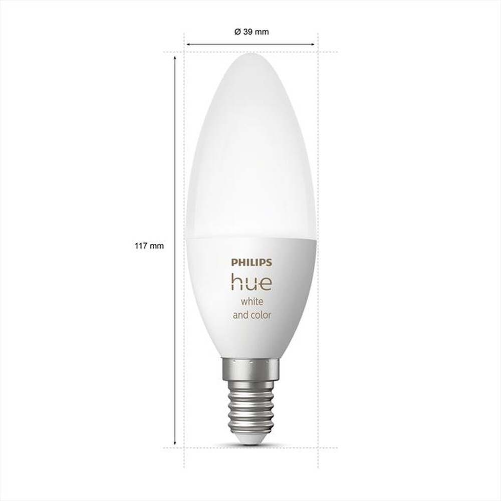 "PHILIPS - HUE WHITE AND COLOR AMBIANCE LAMPADINA E14 5.3W-Bianco"
