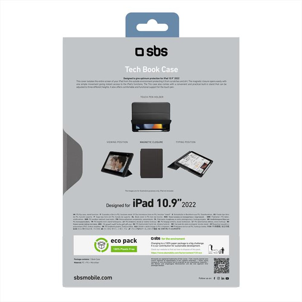 "SBS - Cover TABKTECHIPAD22K-Nero"
