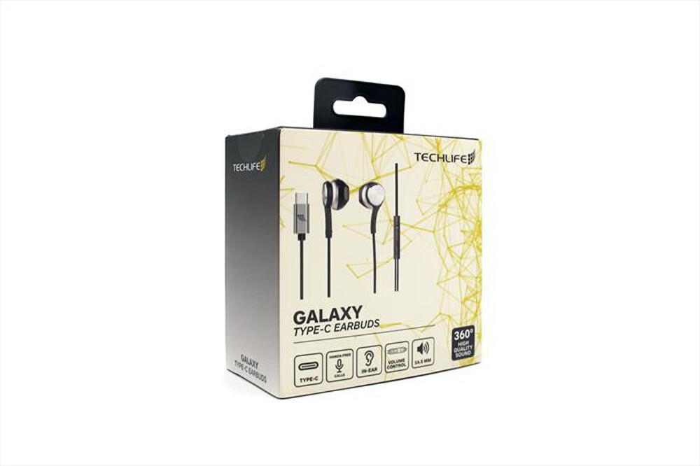 "TECHLIFE - Auricolare con filo TLMT0002-Nero"