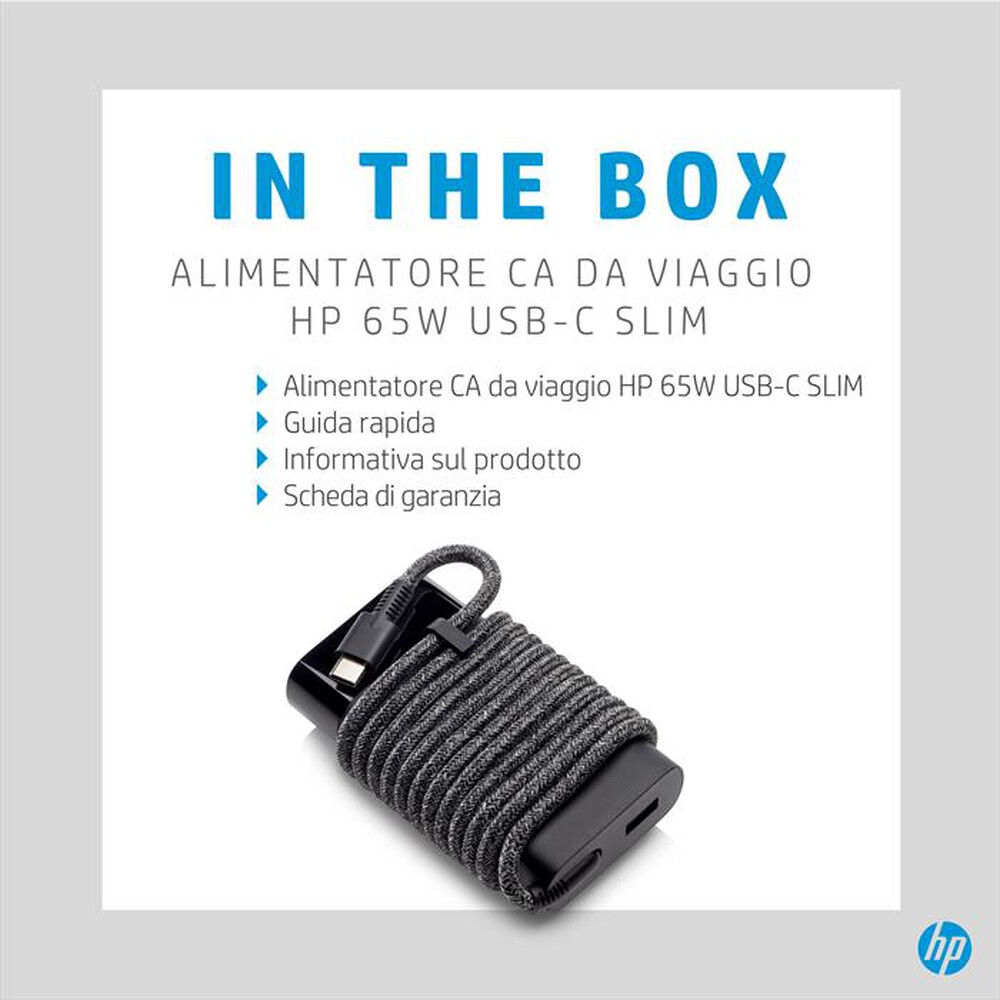 "HP - HP 65W USB-C SLIM-Nero"