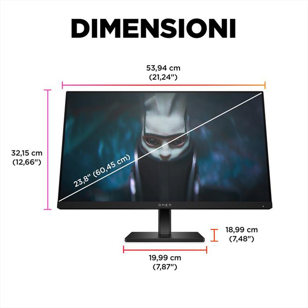 "HP - Monitor LED FHD 23,8\" OMEN 24-Nero"