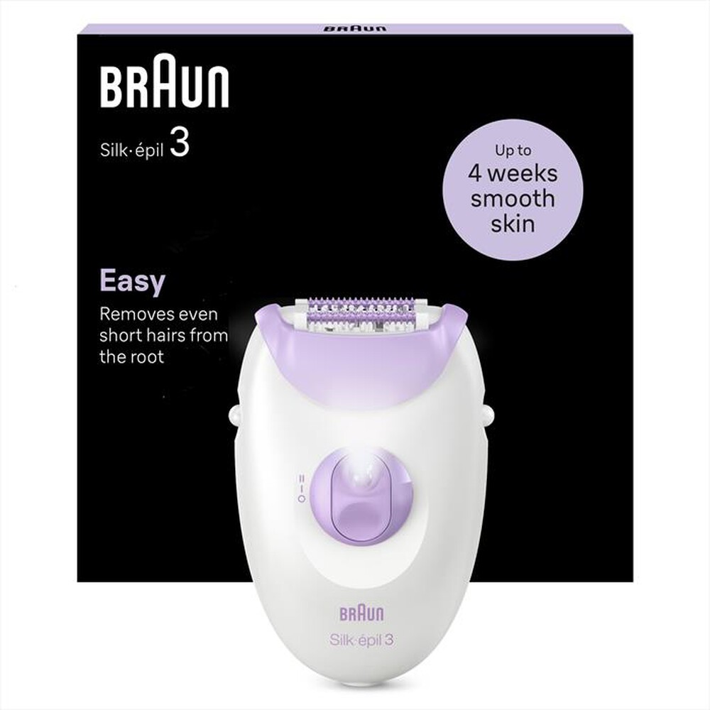 "BRAUN - Epilatore SILK-ÉPIL 3 3-000-BIANCO/VIOLA"