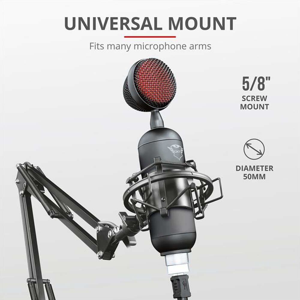 "TRUST - GXT244 BUZZ STREAMING MICROPHONE-Black/Red"