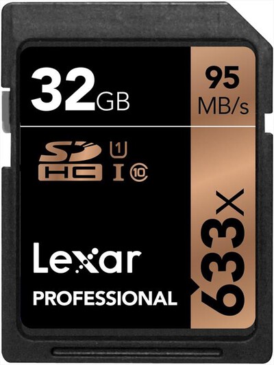 LEXAR - 32GB 633X PRO SDHC U1 CL.10 UHS-1-Black/Bronze