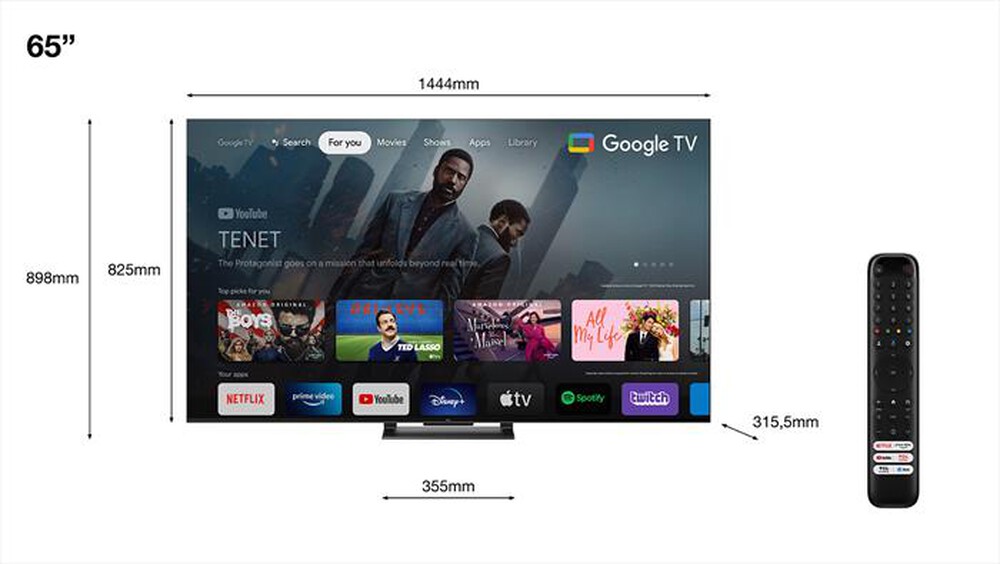 "TCL - Smart TV Q-LED UHD 4K 65\" 65C749-Nero"