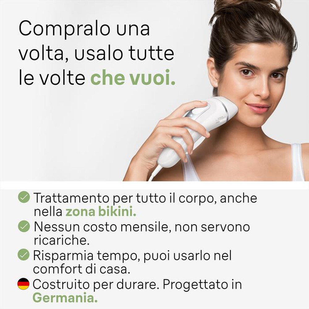 "BRAUN - Epilatore LUCE PULSATA PL3020-BIANCO/GRIGIO"