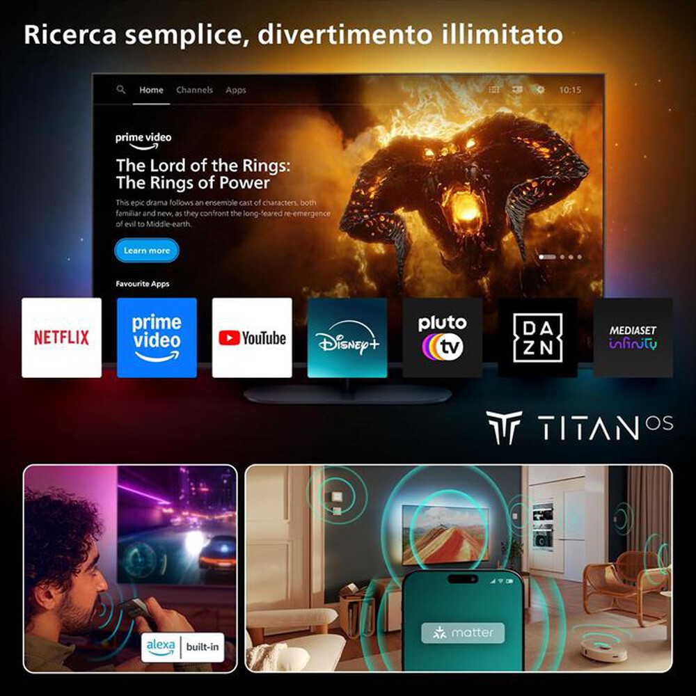 Immagine del prodotto PHILIPS - Smart TV Ambilight OLED 4K 65" 65OLED770-Black
