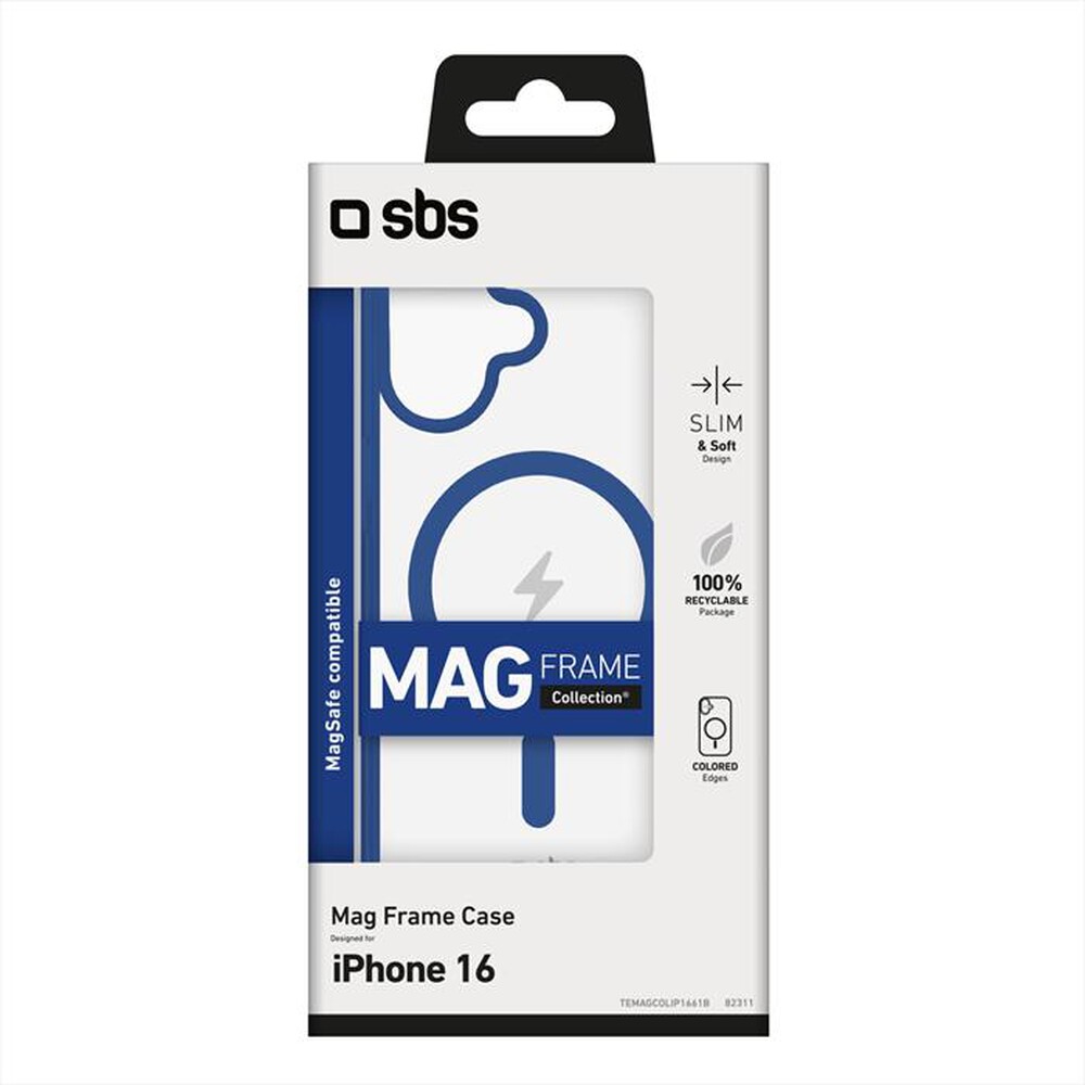 "SBS - Cover Mag Frame iPhone 16 TEMAGCOLIP1661B-Blu"