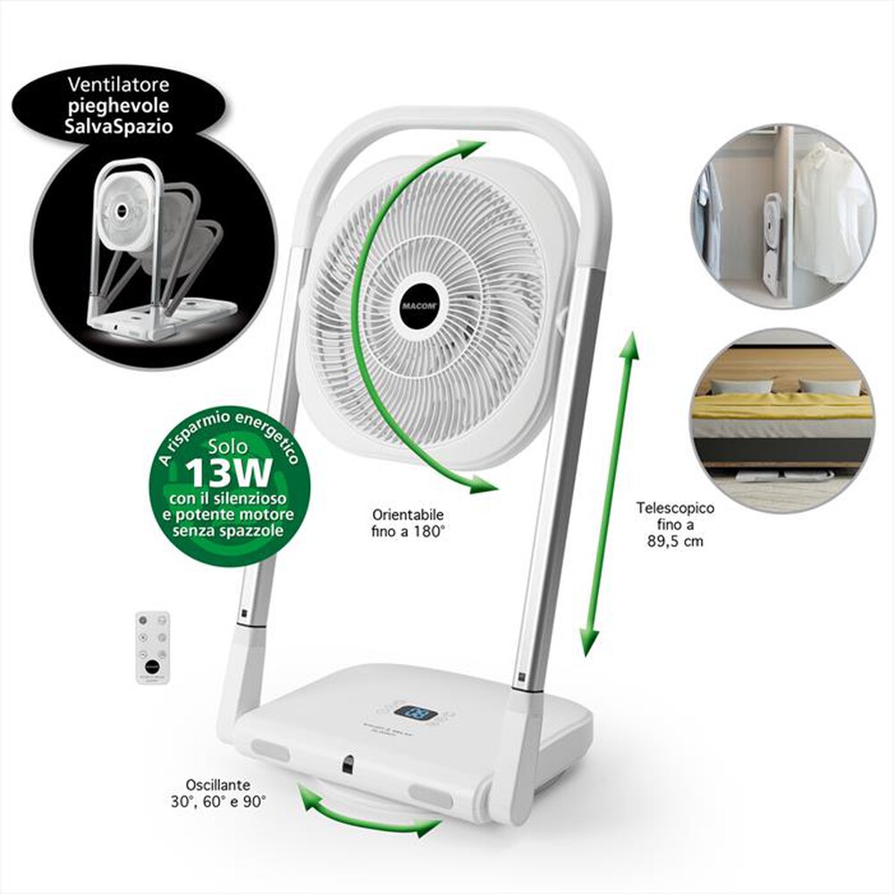 "MACOM - Ventilatore a piantana SLIMMY-bianco"