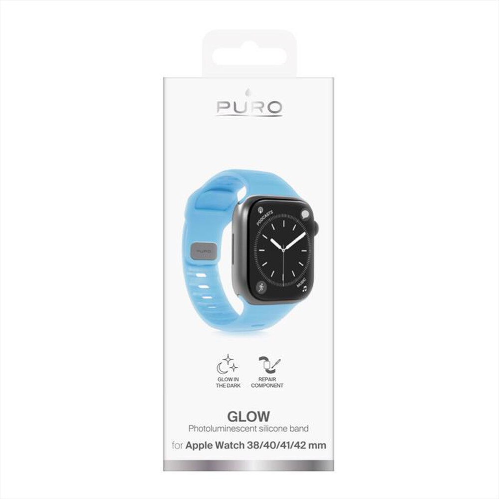 Immagine del prodotto PURO - Cinturino GLOW in silicone per Apple Watch-Azzurro
