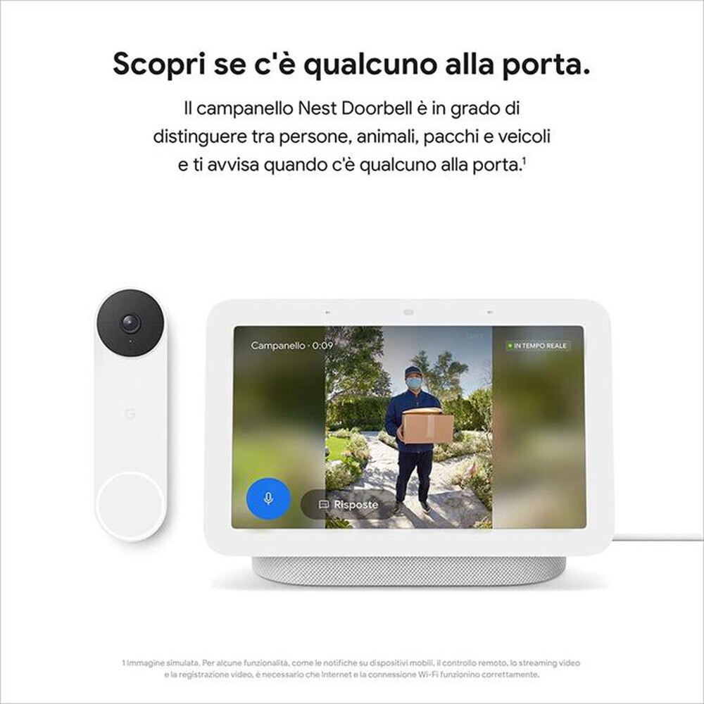 "GOOGLE - NEST DOORBELL (A BATTERIA)-Snow"