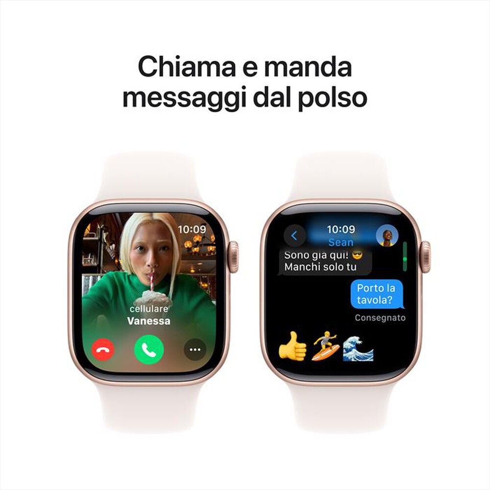 Immagine del prodotto APPLE - Watch Series 10 GPS 42mm Alluminio-Oro Rosa - Sport Band Rosa S/M