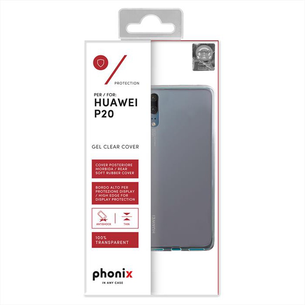 "PHONIX - HUP20GPW Cover GEL HUAWEI P20-Bianco traslucido"