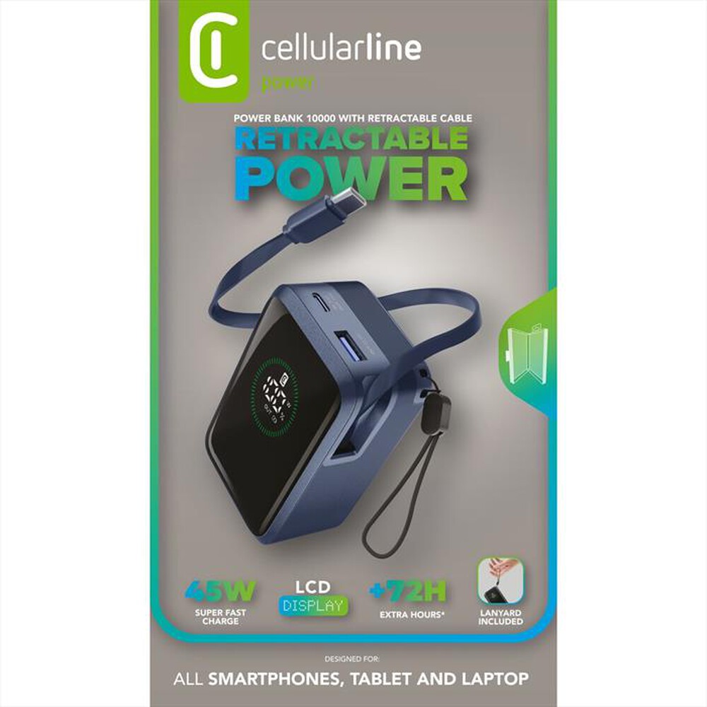 Immagine del prodotto CELLULARLINE - POWER BANK ROLLER 10000-Blu