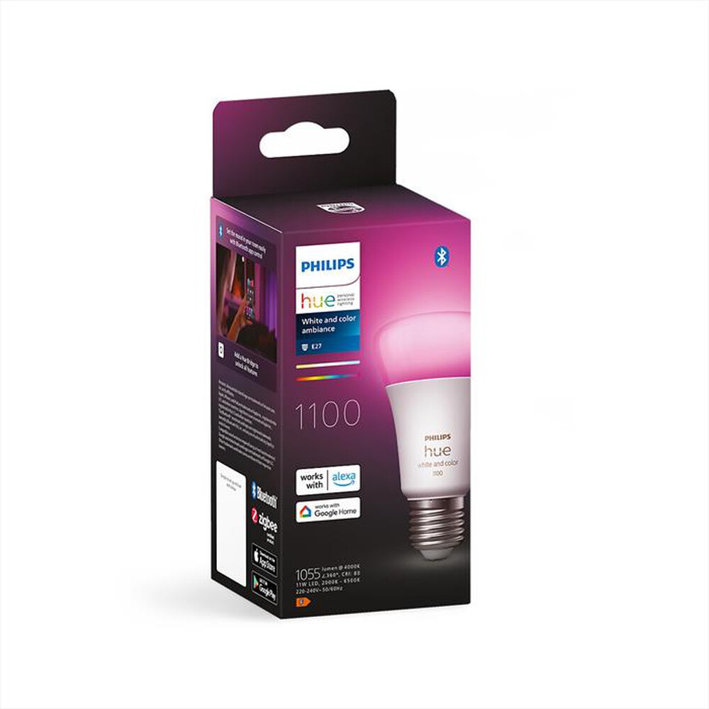 "PHILIPS - HUE WHITE AND COLOR AMBIANCE LAMPADINA E27 9W-Bianco"
