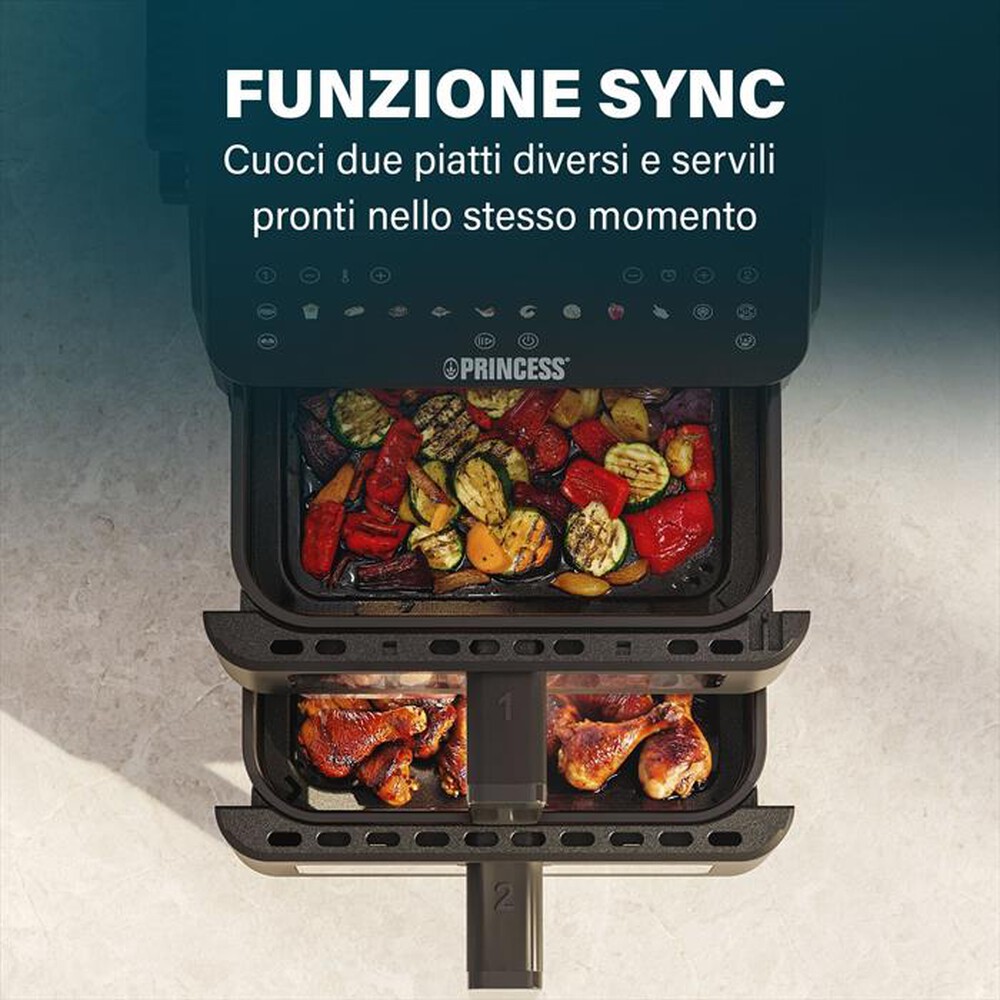 Immagine del prodotto PRINCESS - Friggitrice ad aria DUAL VERTICAL-Nero