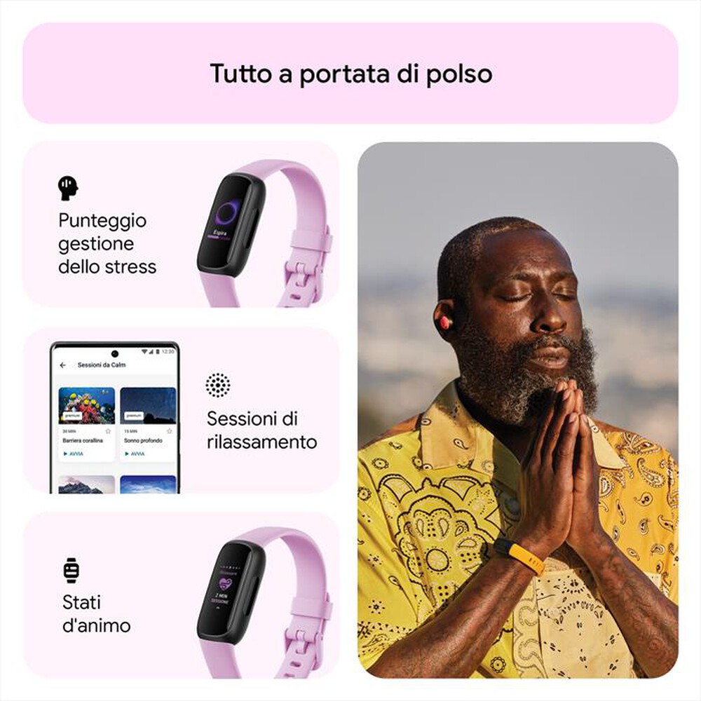 "FITBIT - INSPIRE 3 - FB424BKLV-nero/ lilla tenue"