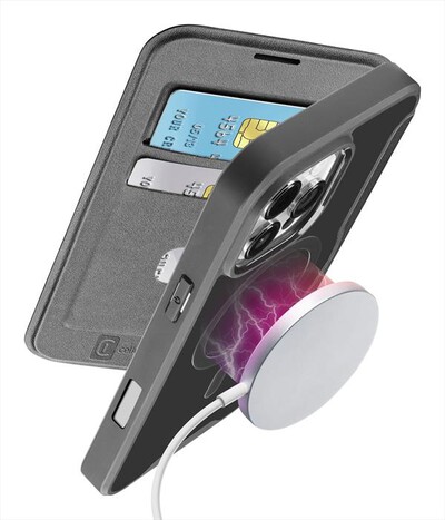 CELLULARLINE - Custodia a libro DAILY MAG per IPHONE 16 PRO MAX-Nero