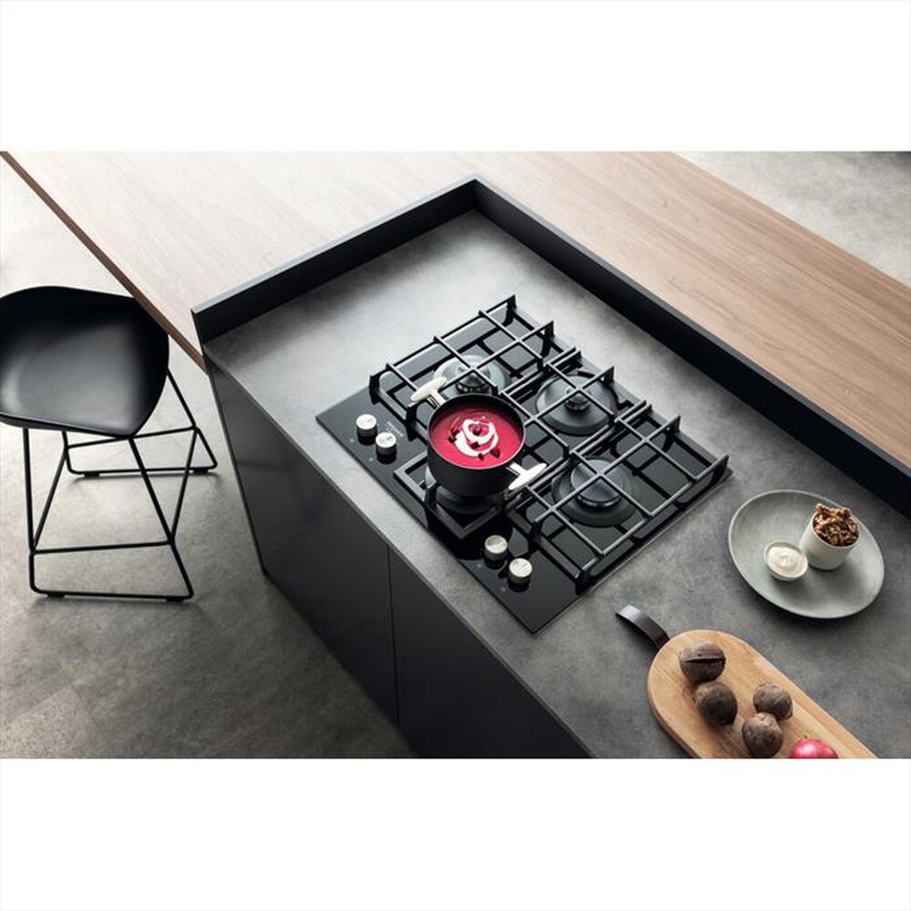 "HOTPOINT ARISTON - Piano cottura a gas HAGS 61F/BK HOB OA 4 fuochi"