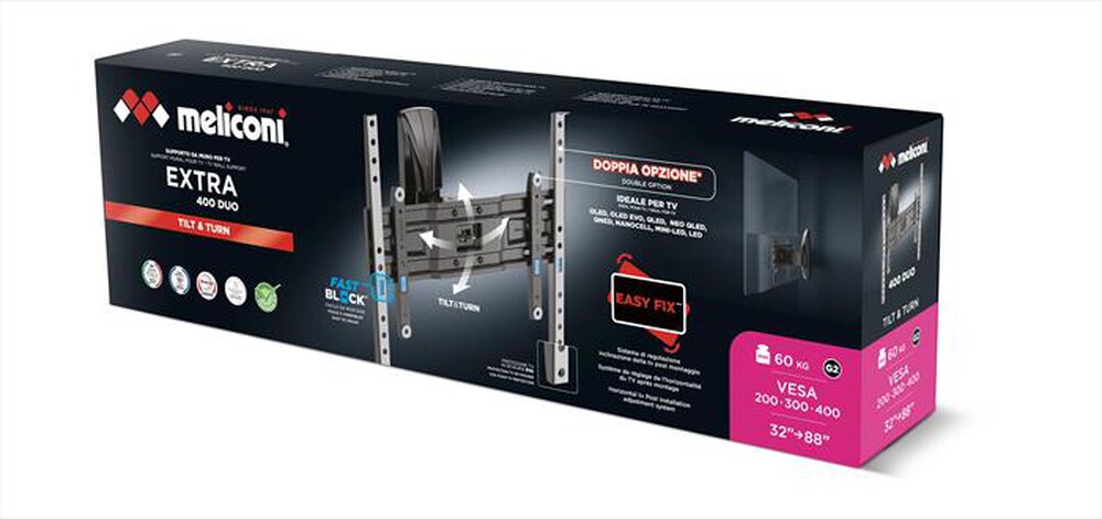 "MELICONI - Supporto TV EXTRA 400 DUO-Nero"