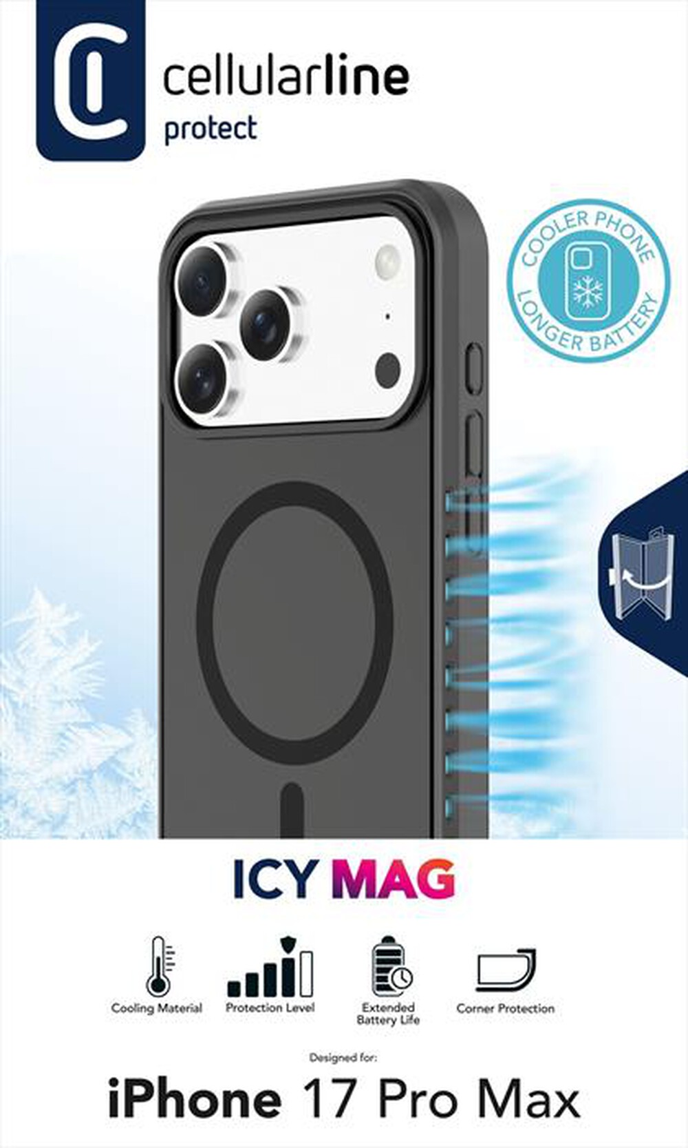 Immagine del prodotto CELLULARLINE - CUSTODIA ICY MAG per IPHONE 17 PRO MAX-Trasparente
