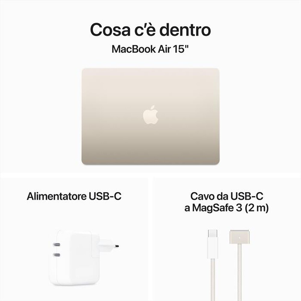 Immagine del prodotto APPLE - MacBook Air 15" M3 Core 8 CPU 10 GPU 16GB 256GB-Galassia