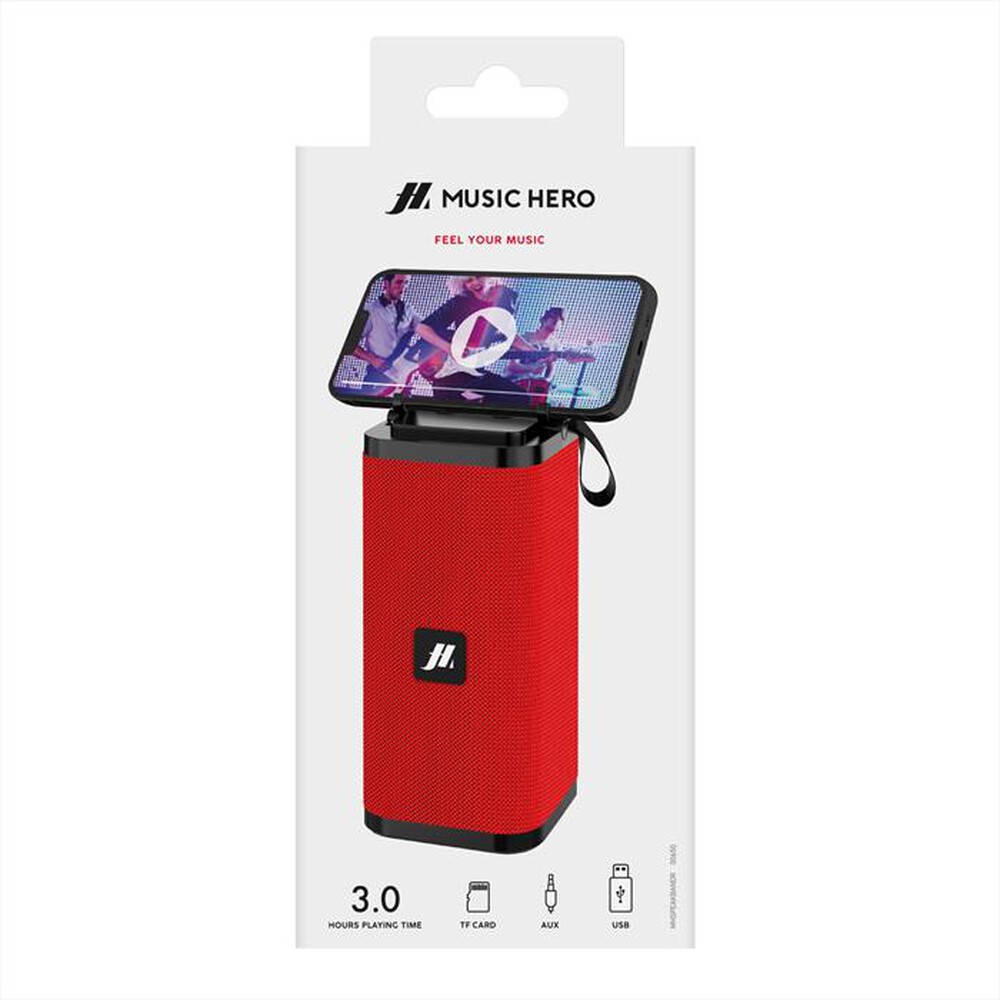 "MUSIC HERO - Speaker wireless MHSPEAKBANDR-Rosso"