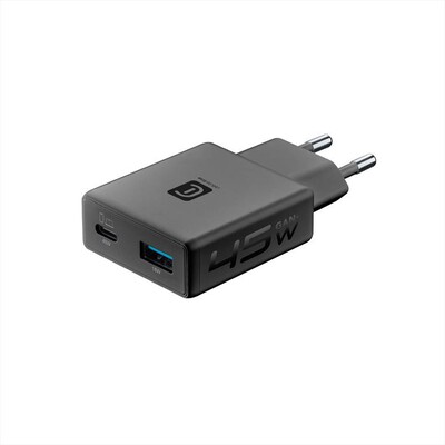 CELLULARLINE - Caricabatterie 45W POWER LITE 45W SLIM DUAL A+C-Nero