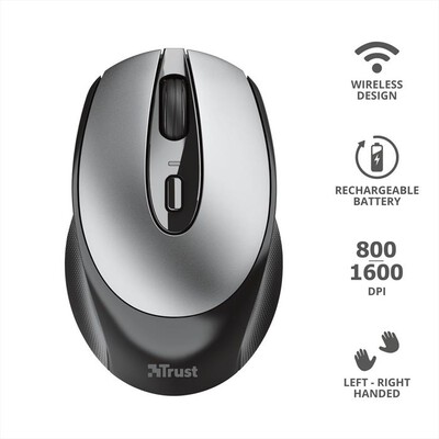 TRUST - ZAYA WRL RCHRGABLE MOUSE BLK-Black