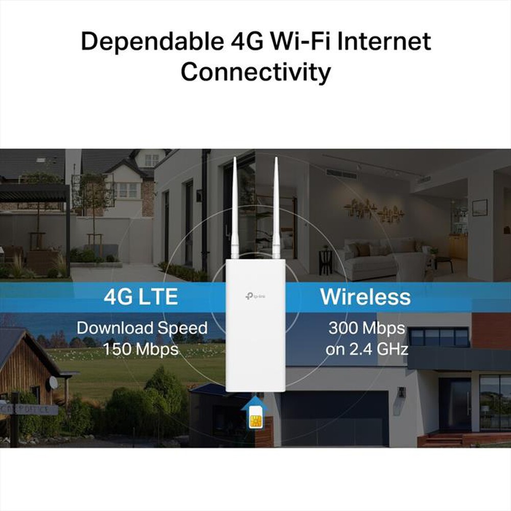 Immagine del prodotto TP-LINK - 300MBPS WIRELESS N 4G LTE OUTDOOR ROUTER89-Bianco