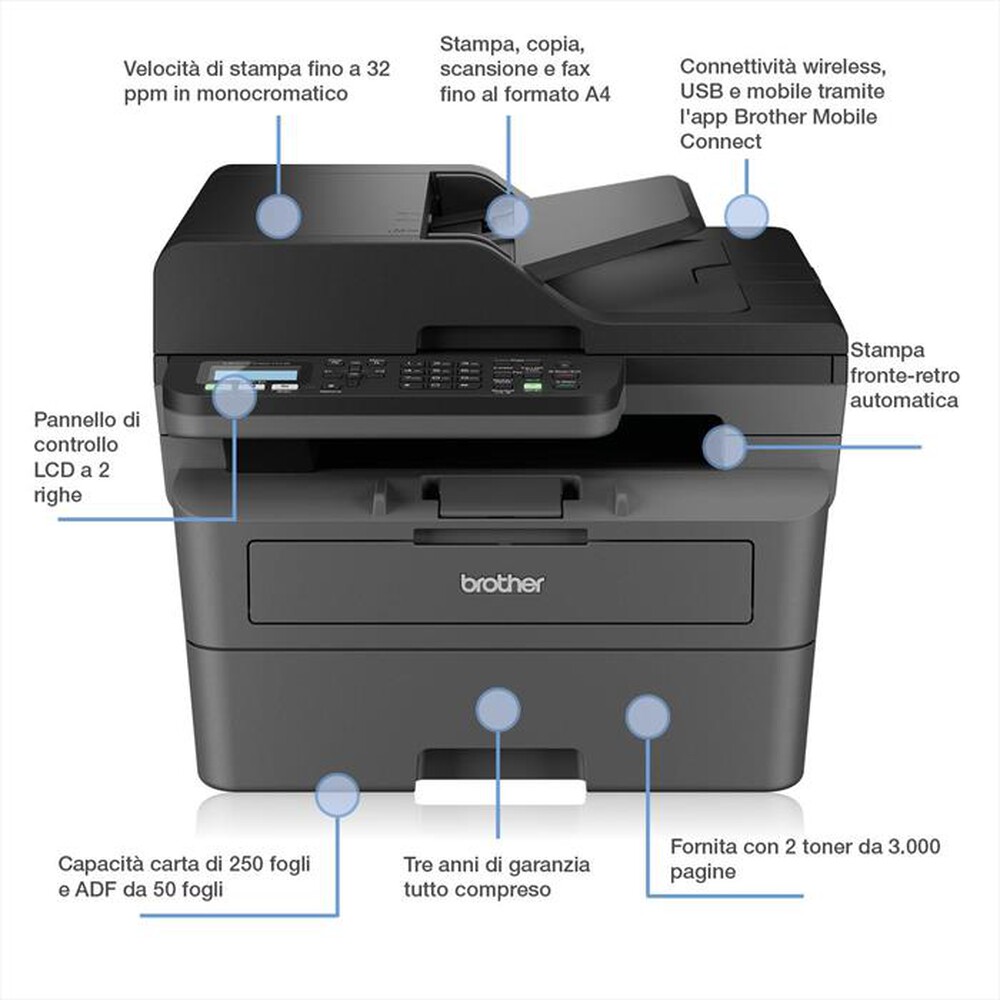 "BROTHER - Multifunzione MFCL2827DWXL"