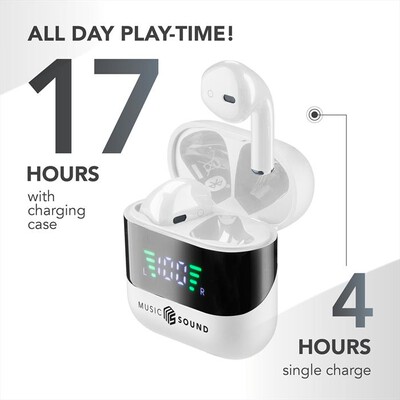 MUSIC SOUND - AURICOLARI TWS CON DISPLAY LED-White