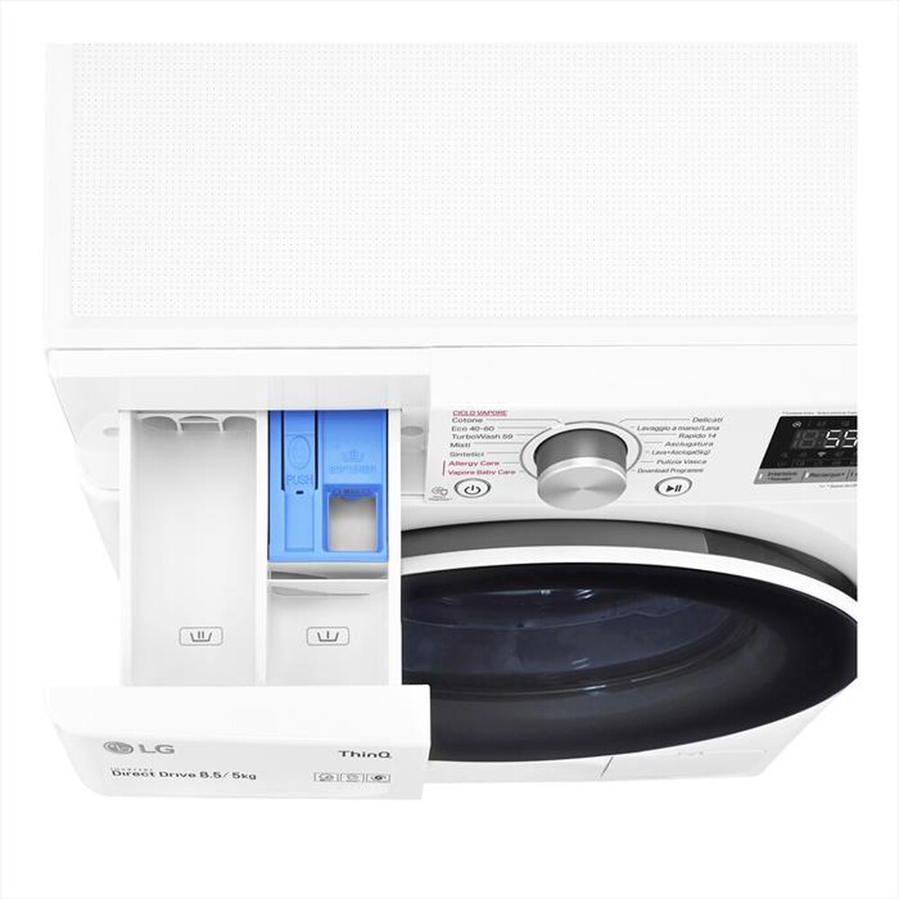 "LG - Lavasciuga F2DV5S8H0E 8,5/5 Kg Classe C-WHITE"