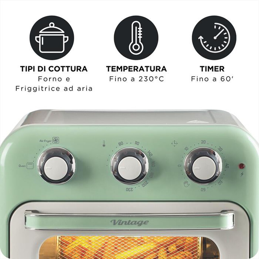 Immagine del prodotto ARIETE - 4632 VINTAGE FRIGGITRICE AD ARIA E FORNO 16L-Verde