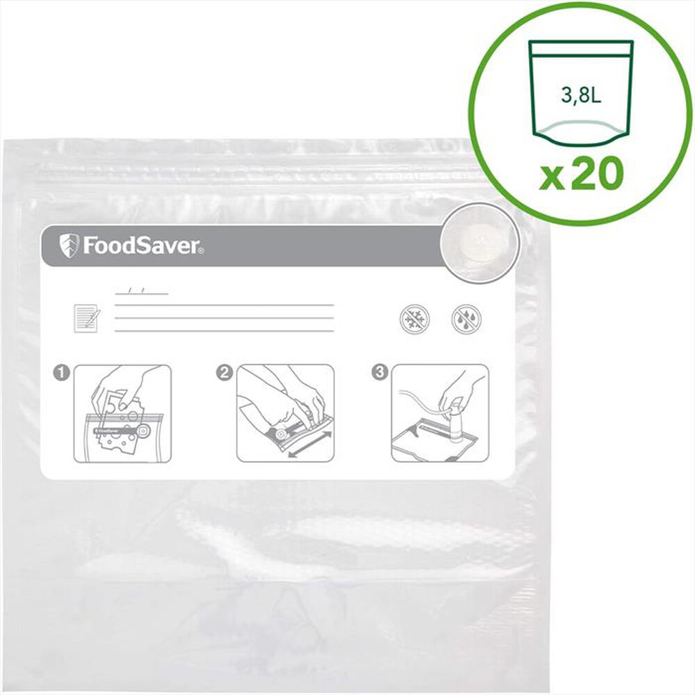 Immagine del prodotto FOODSAVER - 2O SACCHETTI 3.8L ZIP
