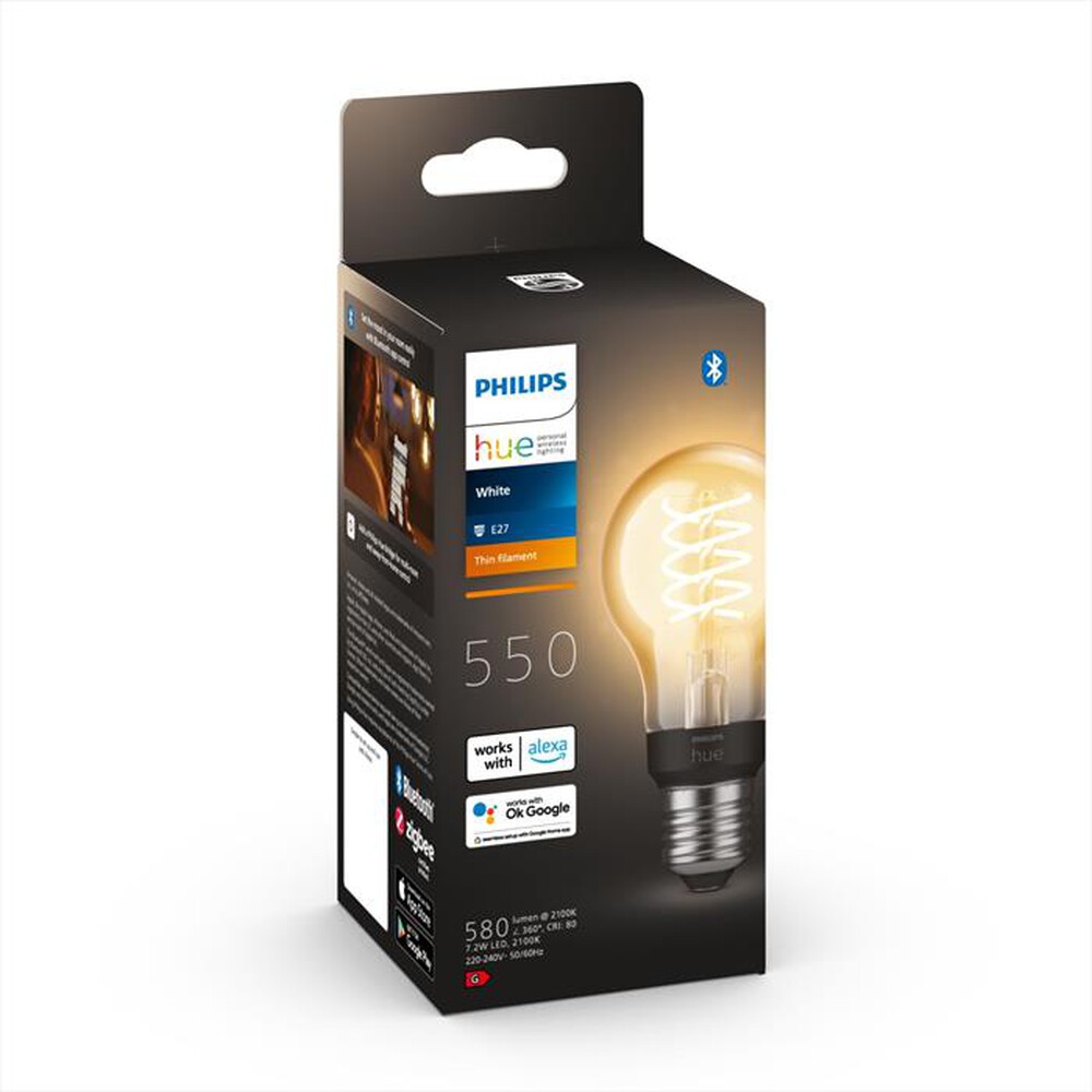 "PHILIPS - HUE WHITE FILAMENT LAMPADINA A60 E27 40W-Filament, Luce Dim."