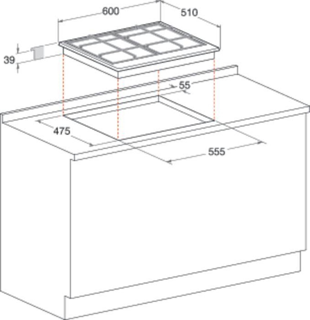 "HOTPOINT ARISTON - Piano cottura a gas PCN 640 T (AV) R /HA 4 fuochi-Avena"