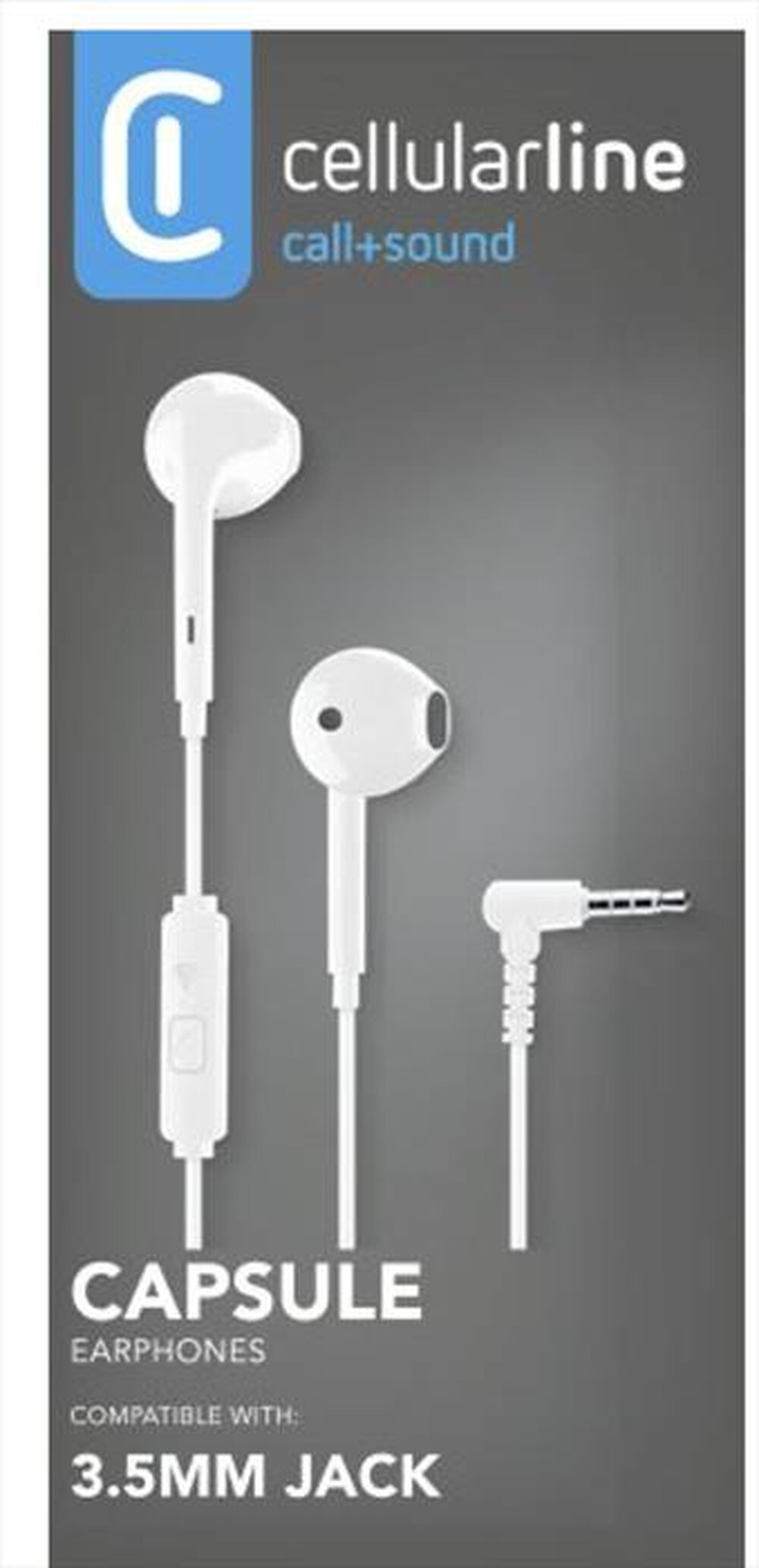 Immagine del prodotto CELLULARLINE - Auricolare con filo AUCAPSULE2W-Bianco
