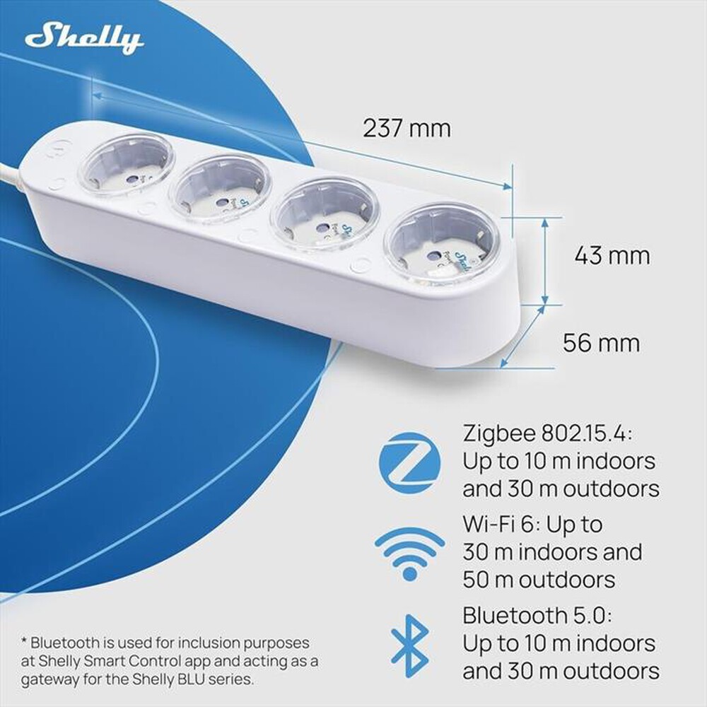 Immagine del prodotto SHELLY - Multipresa Smart POWER STRIP 4 GEN4-bianco