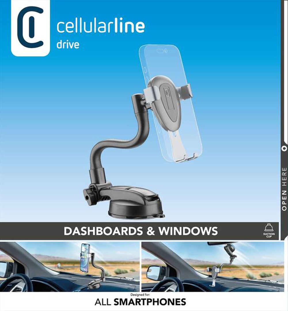 Immagine del prodotto CELLULARLINE - Supporto smartphone da auto GRAVITYHOLDERWINDK-Nero