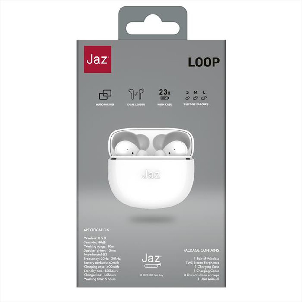 "SBS - Auricolare Bluetooth TEJZEARLOOPESLBTW-Bianco"