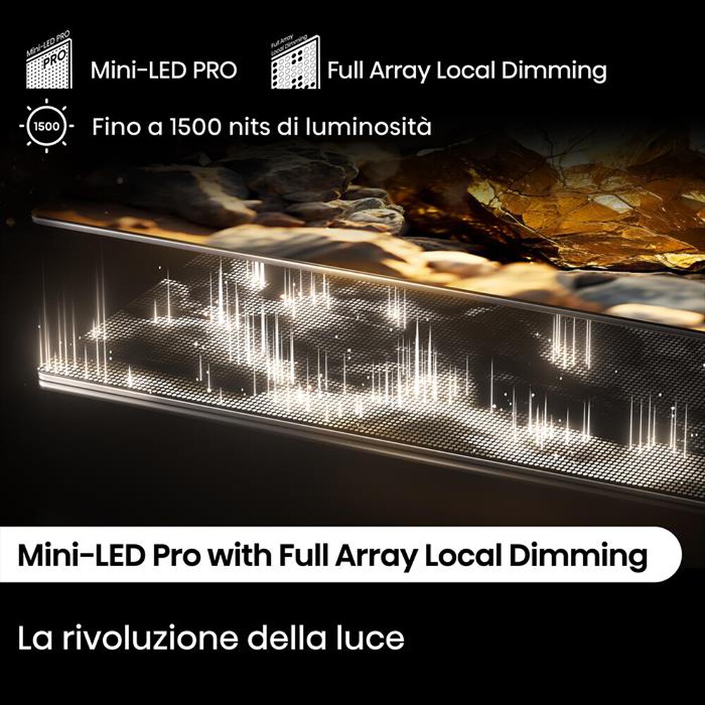 "HISENSE - Smart TV MINI LED UHD 4K 65\" 65U79NQ-Metallo - Grigio Carbone"