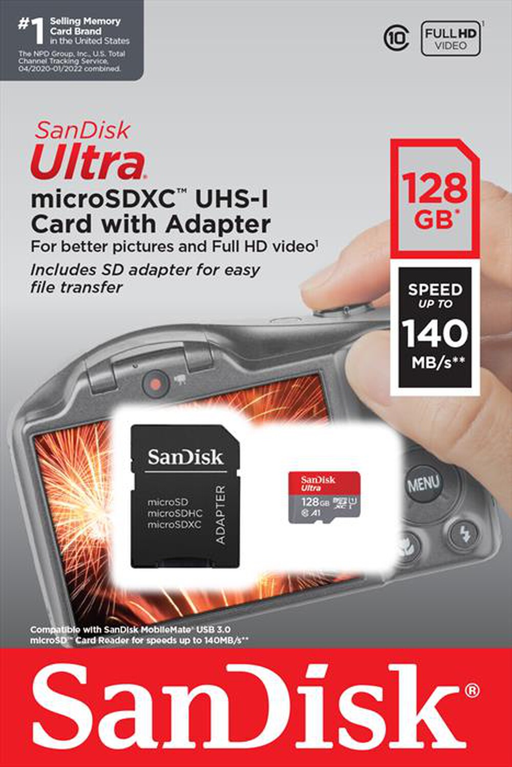 Immagine del prodotto SANDISK - MICROSD ULTRA A1 128GB + ADATT