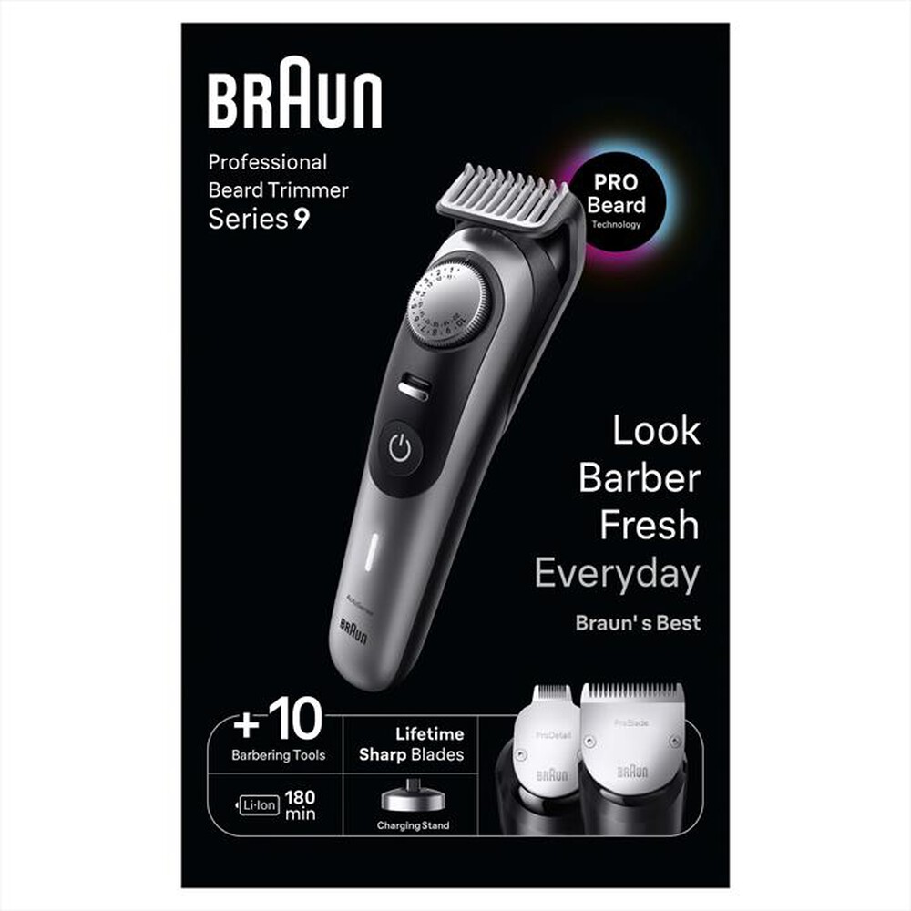 "BRAUN - Regolabarba BT9420-NERO/GRIGIO"