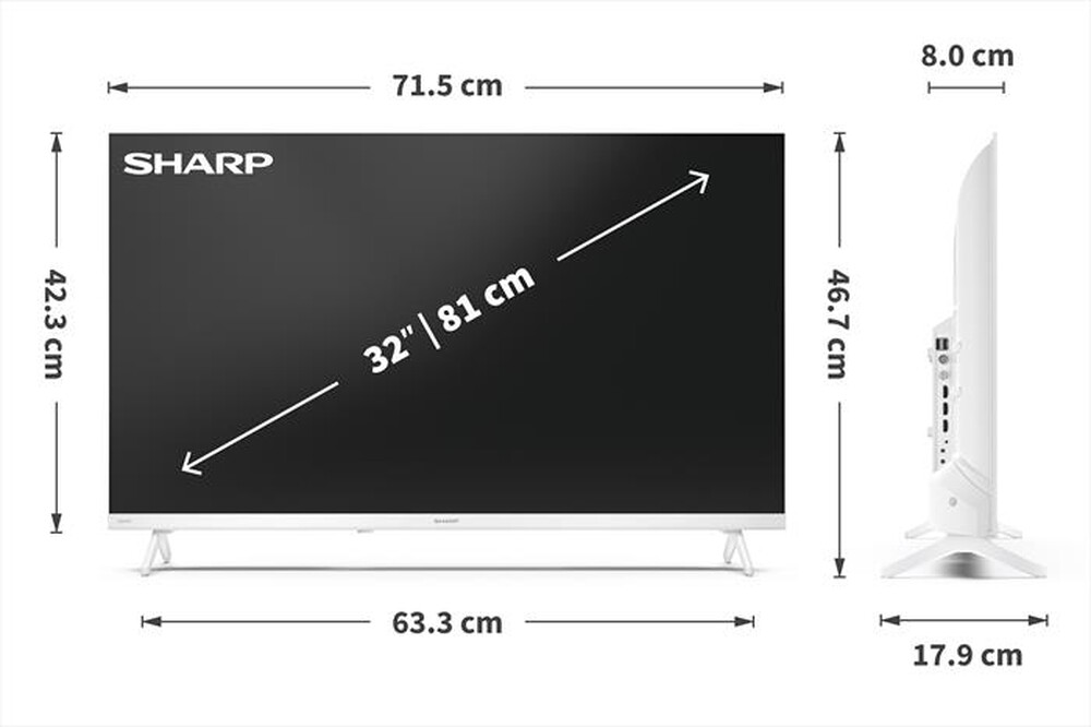 Immagine del prodotto SHARP - Smart TV 32" LED HD Ready 32HF2765EW-Bianco