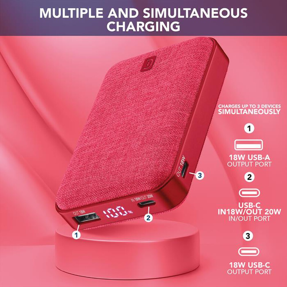 Immagine del prodotto CELLULARLINE - POWER BANK GLAM ROSSO-Rosso